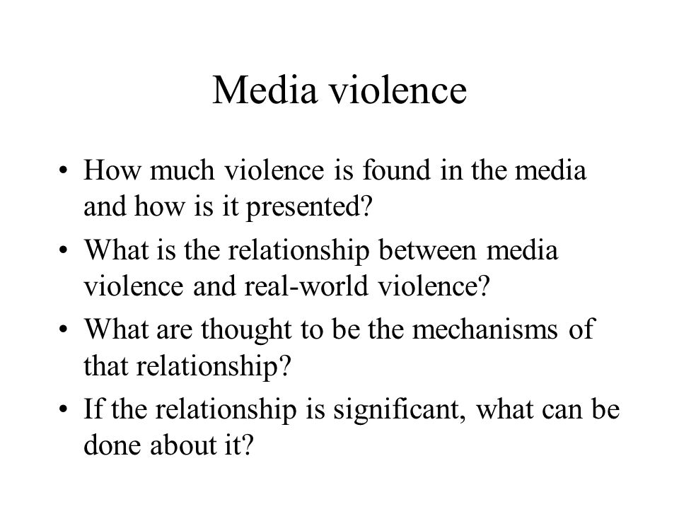 sex and violence in media essay